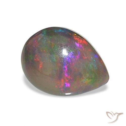 Opale nero Multicolore naturale da 2.65 ct, Forma a pera, Opaco
