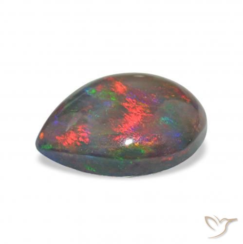 Opale nero Multicolore naturale da 2.65 ct, Forma a pera, Opaco