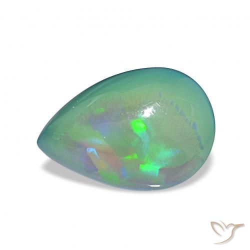 4.97ct Multicolore Opale nero, Forma a pera, Opaco