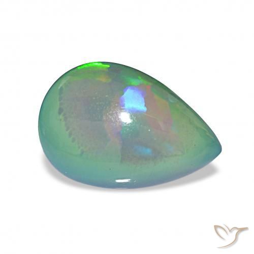 Opale nero Multicolore naturale da 4.97 ct, Forma a pera, Opaco