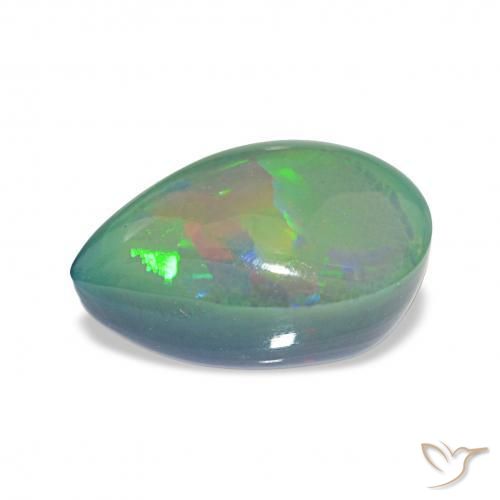 Opale nero Multicolore naturale da 4.97 ct, Forma a pera, Opaco