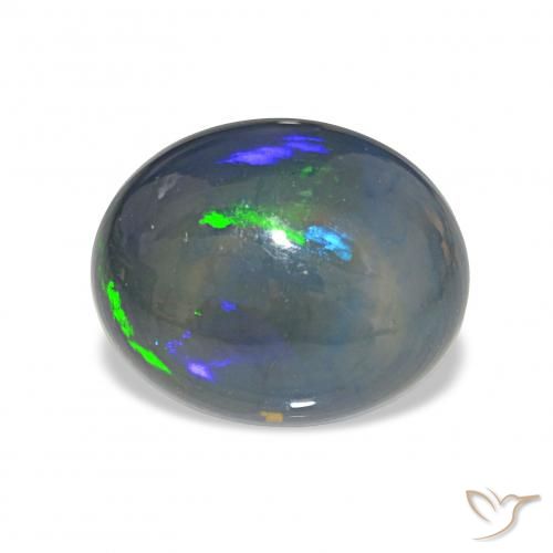 4.13ct Multicolore Opale nero, Ovale, Opaco