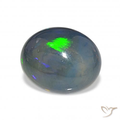 Opale nero Multicolore naturale da 4.13 ct, Ovale, Opaco