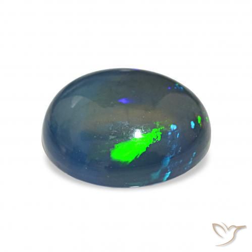 Opale nero Multicolore naturale da 4.13 ct, Ovale, Opaco
