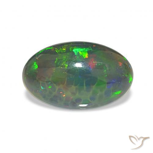 2.64ct Multicolore Opale nero, Ovale, Opaco