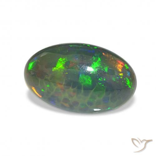 Opale nero Multicolore naturale da 2.64 ct, Ovale, Opaco