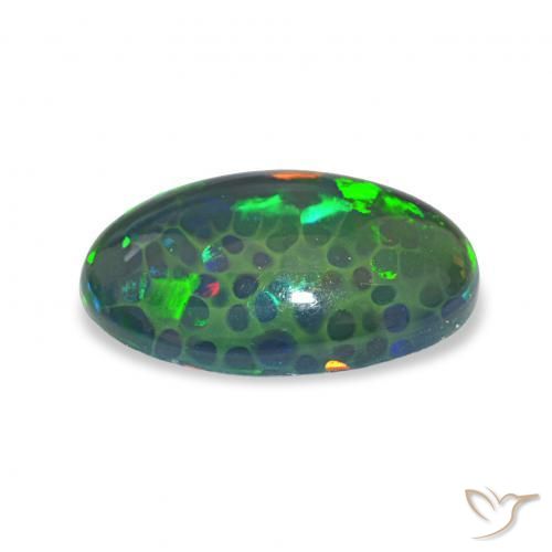 Opale nero Multicolore naturale da 2.64 ct, Ovale, Opaco