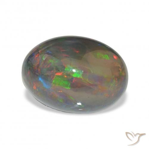 Opale nero Multicolore naturale da 3.96 ct, Ovale, Opaco