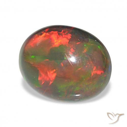 Opale nero Multicolore naturale da 2.90 ct, Ovale, Opaco