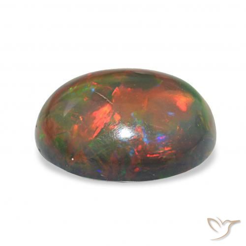 Opale nero Multicolore naturale da 2.90 ct, Ovale, Opaco