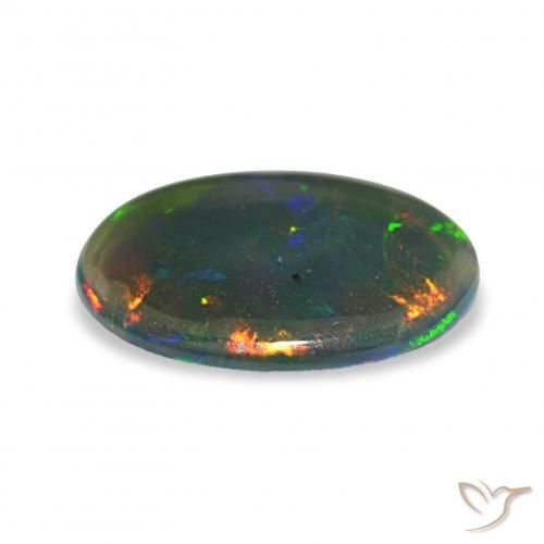 Opale nero Multicolore naturale da 1.61 ct, Ovale, Opaco