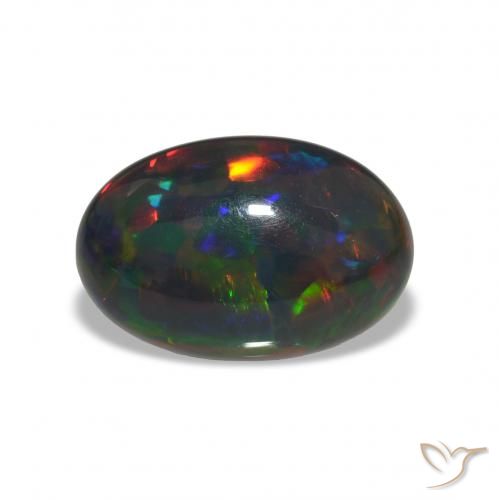 Opale nero Multicolore naturale da 8.61 ct, Ovale, Opaco