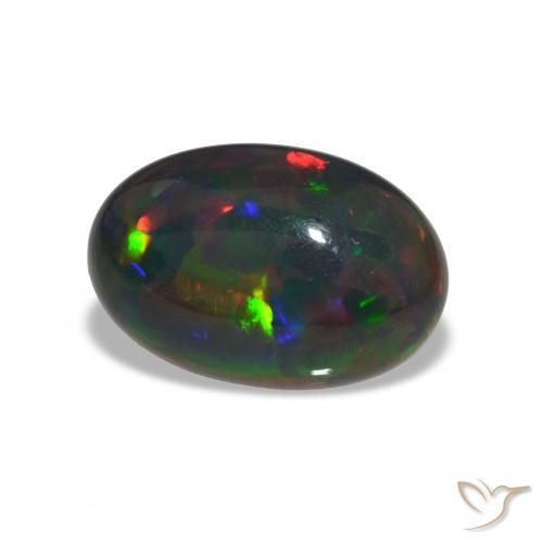 Opale nero Multicolore naturale da 8.61 ct, Ovale, Opaco