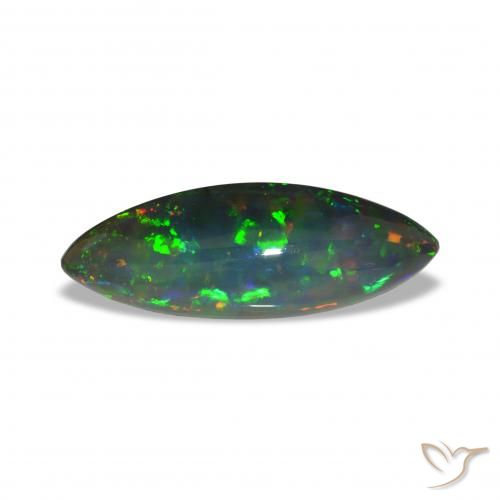 Opale nero Multicolore naturale da 5.24 ct, Taglio marquise, Opaco