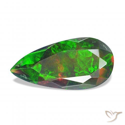 2.04ct Multicolore Opale nero, Forma a pera, Opaco