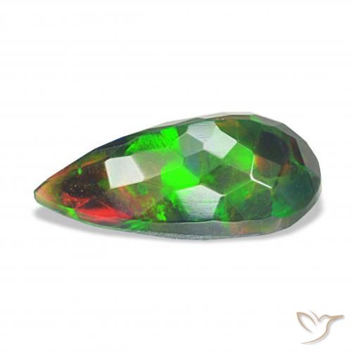Opale nero Multicolore naturale da 2.04 ct, Forma a pera, Opaco