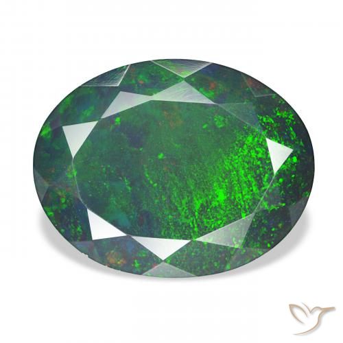 5.15ct Multicolore Opale nero, Ovale, Opaco