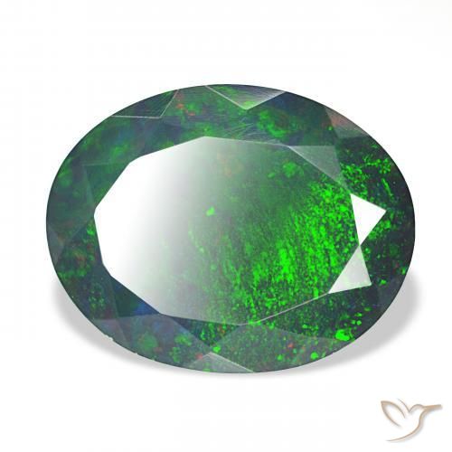 Opale nero Multicolore naturale da 5.15 ct, Ovale, Opaco