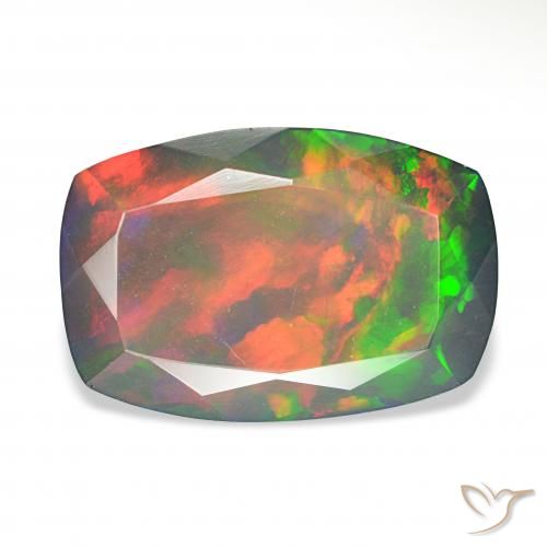 5.06ct Multicolore Opale nero, Cuscino, Opaco