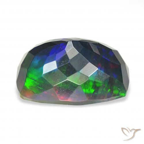 Opale nero Multicolore naturale da 5.06 ct, Cuscino, Opaco