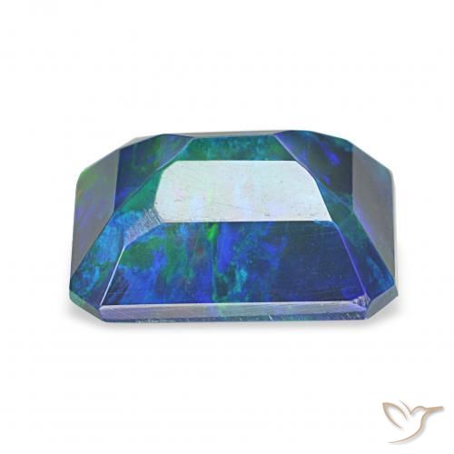 Opale nero Multicolore naturale da 1.81 ct, Ottagonale / Taglio smeraldo, Opaco