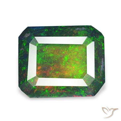 2.23ct Multicolore Opale nero, Taglio smeraldo, Opaco