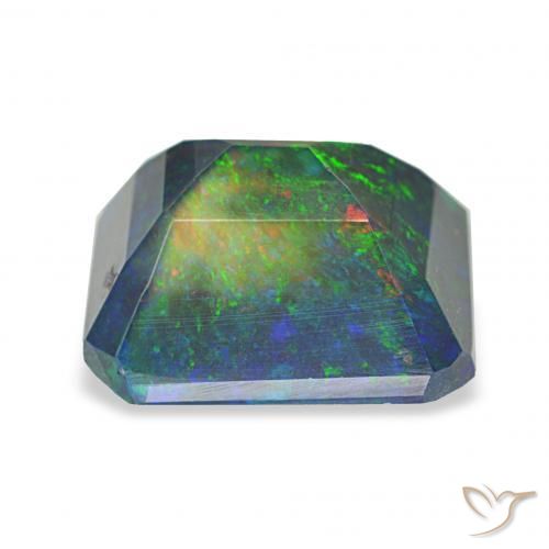 Opale nero Multicolore naturale da 2.23 ct, Ottagonale / Taglio smeraldo, Opaco