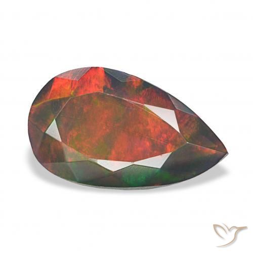 Opale nero Multicolore naturale da 2.11 ct, Forma a pera, Opaco