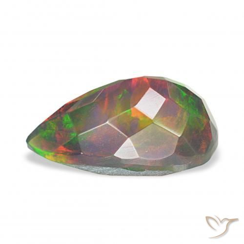Opale nero Multicolore naturale da 2.11 ct, Forma a pera, Opaco