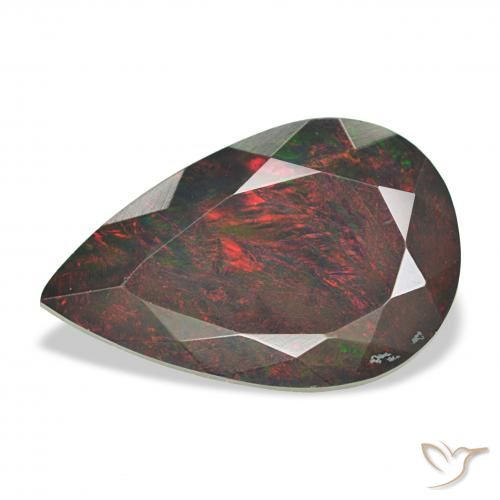 3.10ct Multicolore Opale nero, Forma a pera, Opaco