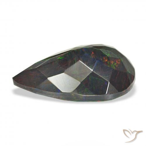Opale nero Multicolore naturale da 3.10 ct, Forma a pera, Opaco