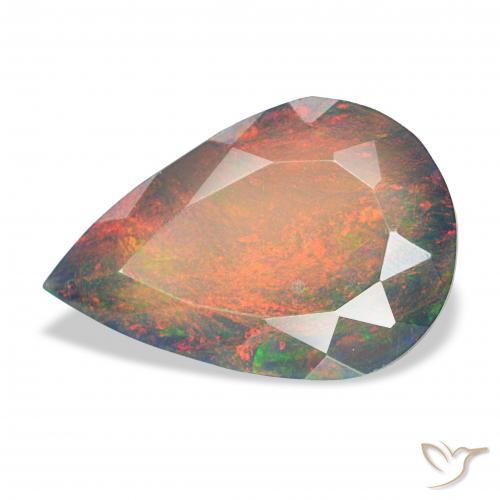 2.89ct Multicolore Opale nero, Forma a pera, Opaco