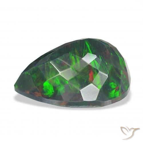 Opale nero Multicolore naturale da 6.18 ct, Forma a pera, Opaco