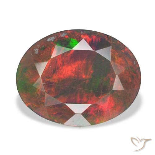 2.66ct Multicolore Opale nero, Ovale, Opaco