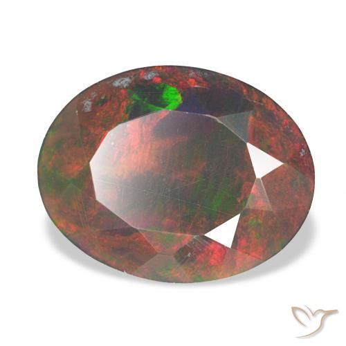 Opale nero Multicolore naturale da 2.66 ct, Ovale, Opaco