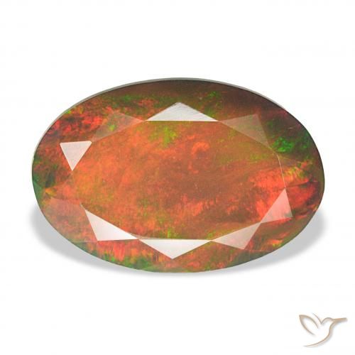 4.04ct Multicolore Opale nero, Ovale, Opaco