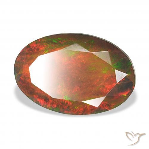 Opale nero Multicolore naturale da 4.04 ct, Ovale, Opaco