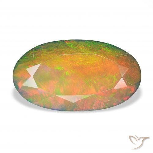 2.66ct Multicolore Opale nero, Ovale, Opaco