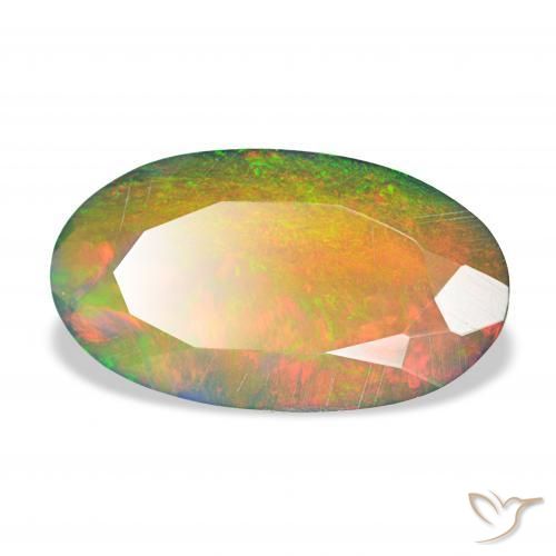 Opale nero Multicolore naturale da 2.66 ct, Ovale, Opaco