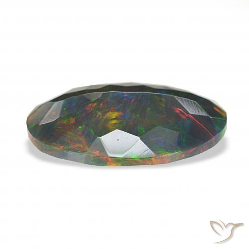 Opale nero Multicolore naturale da 2.75 ct, Ovale, Opaco
