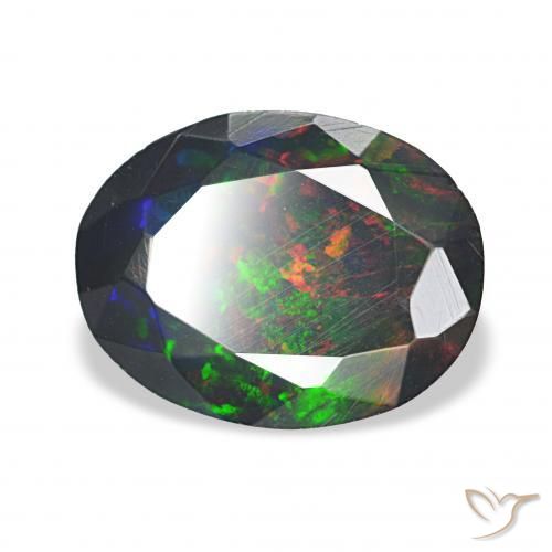 Opale nero Multicolore naturale da 2.11 ct, Ovale, Opaco