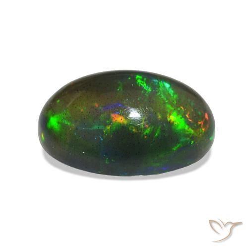 Opale nero Multicolore naturale da 2.42 ct, Ovale, Trasparente