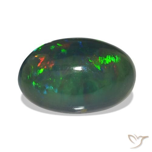 2.90ct Multicolore Opale nero, Ovale, Trasparente