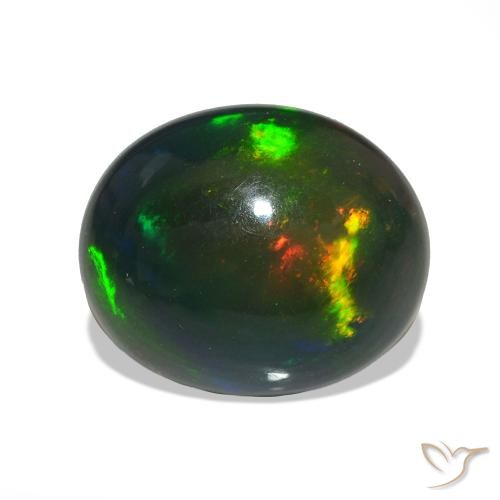 Opale nero Multicolore naturale da 2.29 ct, Ovale, Opaco