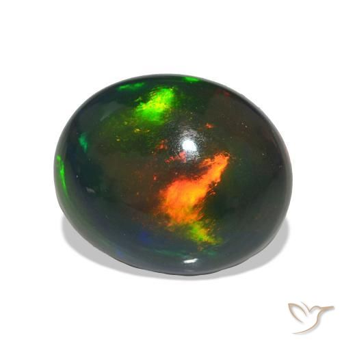 Opale nero Multicolore naturale da 2.29 ct, Ovale, Opaco