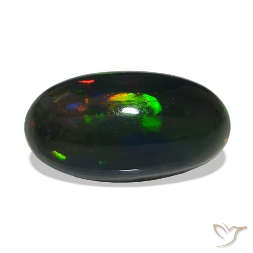 Opale nero Multicolore naturale da 2.19 ct, Ovale, Opaco