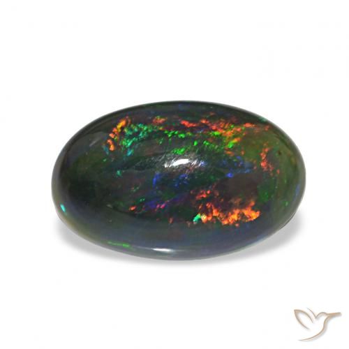 2.13ct Multicolore Opale nero, Ovale, Opaco