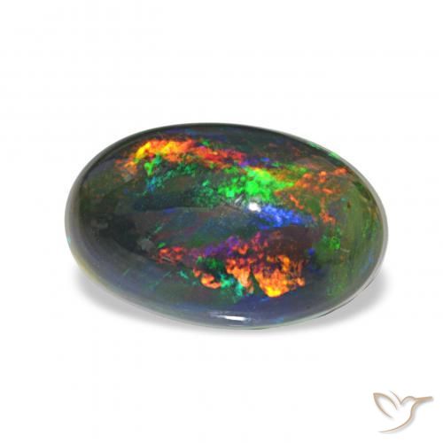 Opale nero Multicolore naturale da 2.13 ct, Ovale, Opaco