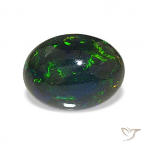 2.61ct Multicolore Opale nero, Ovale, Opaco