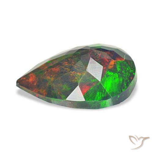 Opale nero Multicolore naturale da 1.40 ct, Forma a pera, Opaco